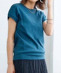 UVカット綿100%フライス素材フレンチスリーブTシャツ