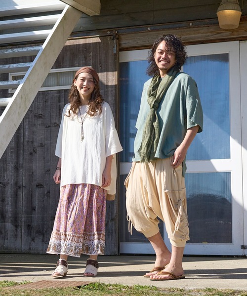 チャイハネ（チャイハネ）の「【チャイハネ】リネーシャストール（ストール/ショール・レディース・ホワイト/ブラウン/カーキ/ブラック・FREE）」の11枚目の写真