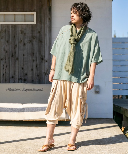 チャイハネ（チャイハネ）の「【チャイハネ】リネーシャストール（ストール/ショール・レディース・ホワイト/ブラウン/カーキ/ブラック・FREE）」の17枚目の写真