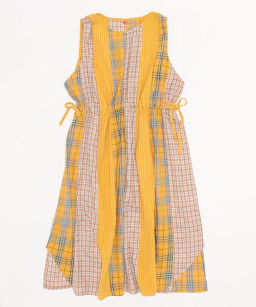 チャイハネ（チャイハネ）の「【チャイハネ】チェック＆ストライプノースリーブワンピース（ワンピース・レディース・イエロー/ブルー/グリーン・FREE）」の21枚目の写真