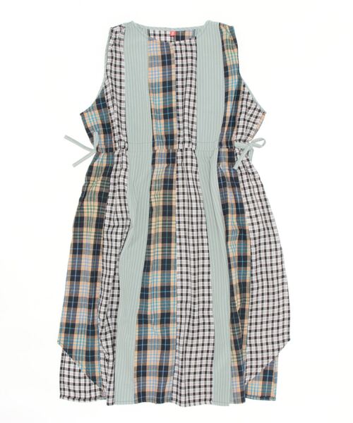 チャイハネ（チャイハネ）の「【チャイハネ】チェック＆ストライプノースリーブワンピース（ワンピース・レディース・イエロー/ブルー/グリーン・FREE）」の10枚目の写真