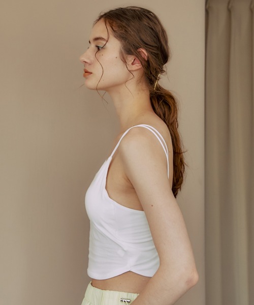 PUBLIC TOKYO（パブリックトウキョウ）の「【高知県産】バックオープンブラトップ/バックストリングキャミソール/カップイン（キャミソール・レディース・ホワイト/ブラック・FREE）」の3枚目の写真