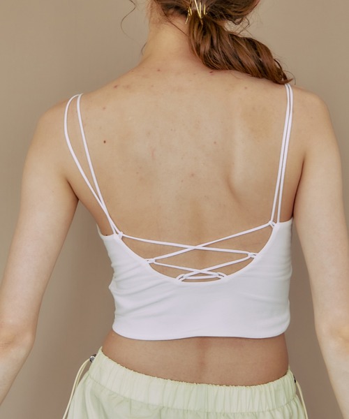 PUBLIC TOKYO（パブリックトウキョウ）の「【高知県産】バックオープンブラトップ/バックストリングキャミソール/カップイン（キャミソール・レディース・ホワイト/ブラック・FREE）」の15枚目の写真