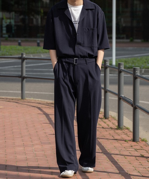 セットアップ】オープンカラーシャツ & タック入りフルレングス