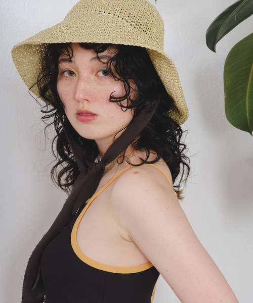 Kastane（カスタネ）の「紐付きHAT（ハット・レディース・ライトグレー/ベージュ・FREE）」の5枚目の写真