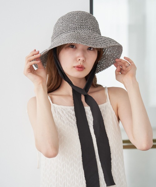 Kastane（カスタネ）の「紐付きHAT（ハット・レディース・ライトグレー/ベージュ・FREE）」の3枚目の写真