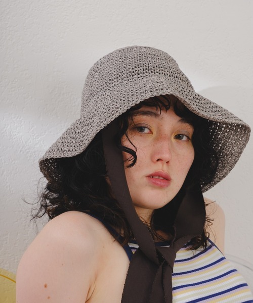 Kastane（カスタネ）の「紐付きHAT（ハット・レディース・ライトグレー/ベージュ・FREE）」の13枚目の写真