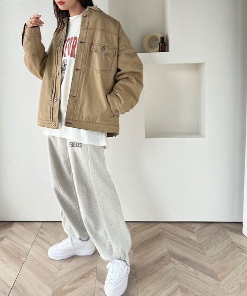 classicalelf(クラシカルエルフ)の「大人のこなれ感。 裏キルティング ルーズデニムジャケット(デニムジャケット・レディース・ベージュ/ワンウォッシュ/アイボリー・X-LARGE/MEDIUM/SMALL/LARGE)」の11枚目の写真