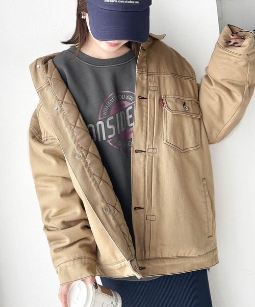 classicalelf(クラシカルエルフ)の「大人のこなれ感。 裏キルティング ルーズデニムジャケット(デニムジャケット・レディース・ベージュ/ワンウォッシュ/アイボリー・X-LARGE/MEDIUM/SMALL/LARGE)」の22枚目の写真