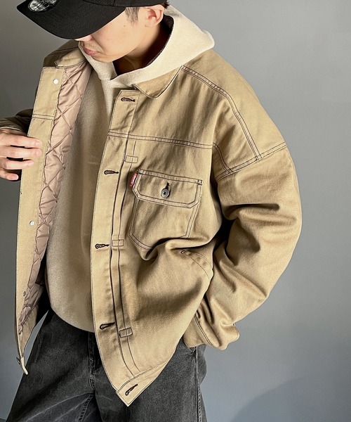 classicalelf(クラシカルエルフ)の「大人のこなれ感。 裏キルティング ルーズデニムジャケット(デニムジャケット・レディース・ベージュ/ワンウォッシュ/アイボリー・X-LARGE/MEDIUM/SMALL/LARGE)」の20枚目の写真