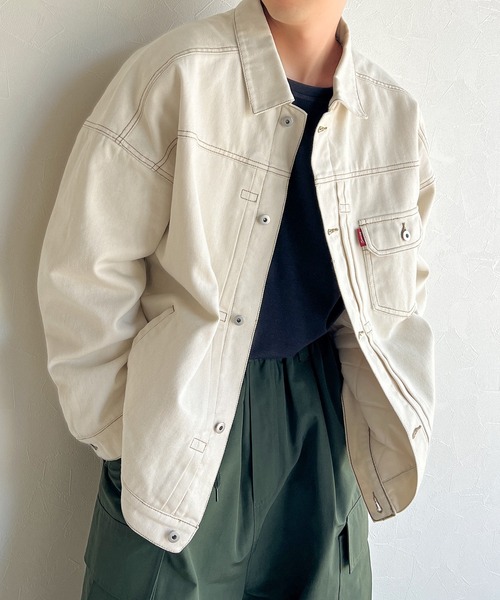 セール】大人のこなれ感。 裏キルティング ルーズデニムジャケット