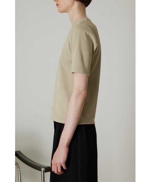 RIM.ARK | Open collar rib knit tops (KNITWEAR ) |RIM.ARK