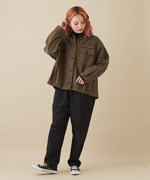 CUBE SUGAR(キューブシュガー)の「無地ピーチツイルワークパンツ(その他パンツ・レディース・ホワイト/ブラック/ベージュ/パープル/カーキ/ピンク・M)」の15枚目の写真