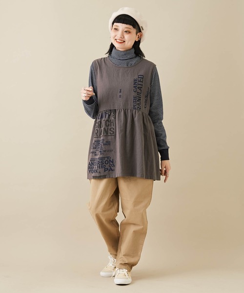 CUBE SUGAR(キューブシュガー)の「無地ピーチツイルワークパンツ(その他パンツ・レディース・ホワイト/ブラック/ベージュ/パープル/カーキ/ピンク・M)」の21枚目の写真