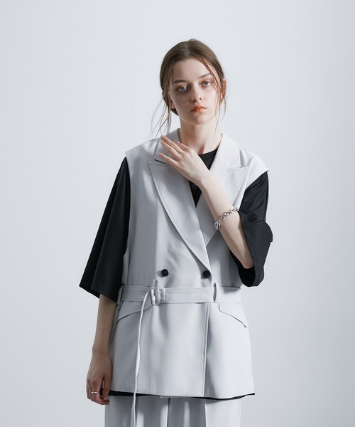 JUNRED（ジュンレッド）の「セットアップ対応 / トロミトレンチジレ（ベスト・メンズ・ブラック/ライトグレー/グリーン/キャメル・M/L）」の7枚目の写真