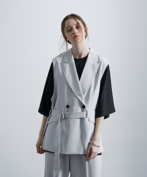 JUNRED（ジュンレッド）の「セットアップ対応 / トロミトレンチジレ（ベスト・メンズ・ブラック/ライトグレー/グリーン/キャメル・M/L）」の8枚目の写真