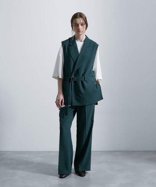 JUNRED（ジュンレッド）の「セットアップ対応 / トロミトレンチジレ（ベスト・メンズ・ブラック/ライトグレー/グリーン/キャメル・M/L）」の20枚目の写真