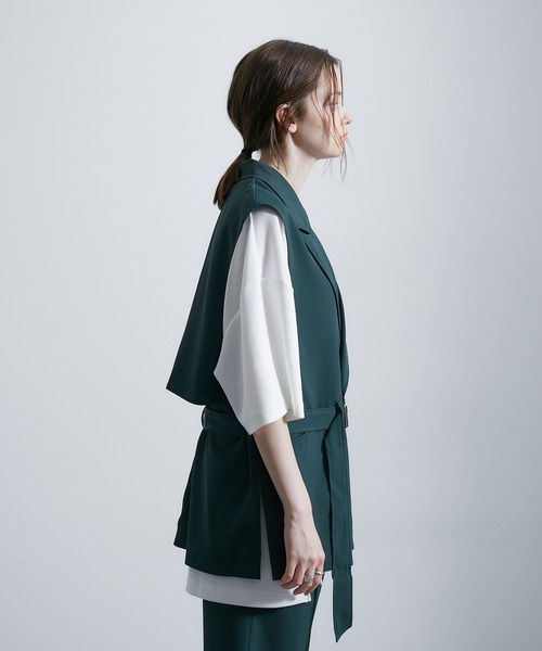 JUNRED（ジュンレッド）の「セットアップ対応 / トロミトレンチジレ（ベスト・メンズ・ブラック/ライトグレー/グリーン/キャメル・M/L）」の21枚目の写真