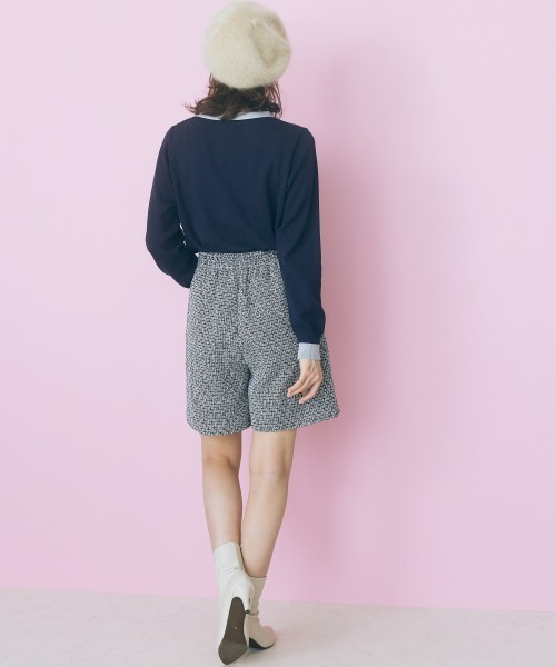 marun（マルン）の「＜大きいサイズ＞ ツイードラップスカート見えショートパンツ marun（その他パンツ・レディース・ブラック/ベージュ・3L/4L/L/LL/5L）」の11枚目の写真
