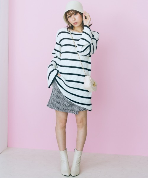 marun（マルン）の「＜大きいサイズ＞ ツイードラップスカート見えショートパンツ marun（その他パンツ・レディース・ブラック/ベージュ・3L/4L/L/LL/5L）」の22枚目の写真