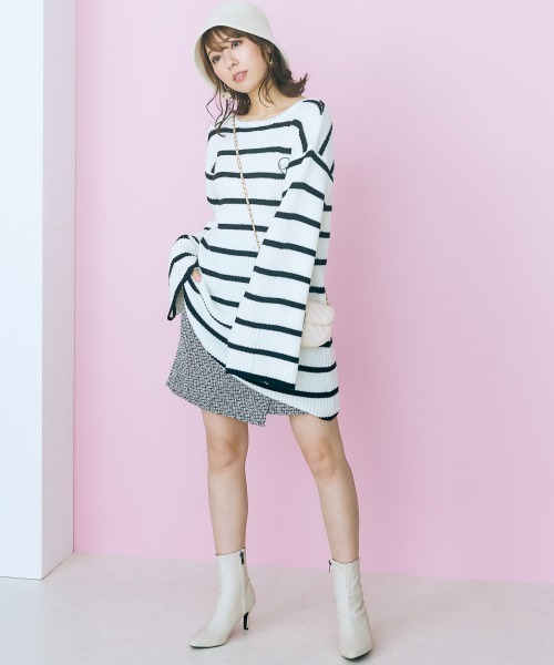 marun（マルン）の「＜大きいサイズ＞ ツイードラップスカート見えショートパンツ marun（その他パンツ・レディース・ブラック/ベージュ・3L/4L/L/LL/5L）」の15枚目の写真