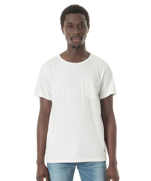 DAILY STANDARD by SANDINISTA(デイリースタンダードバイサンディニスタ)の「Cadet C/N Pocket Tee / クルーネックポケットTシャツ(Tシャツ/カットソー・メンズ・ホワイト/ネイビー/ブラック/ヘザーグレー/チャコールグレー・LARGE/X-SMALL/X-LARGE/SMALL/MEDIUM)」の1枚目の写真