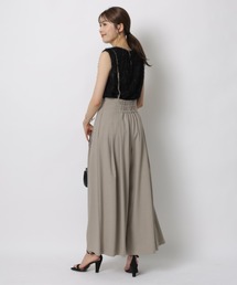 アプワイザーリッシェ　サス付きタックフレアワイドパンツS黒ミックス　新品 Apuweiser-riche（アプワイザーリッシェ）の「サス付タック