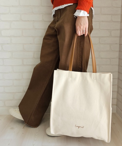 Ungrid(アングリッド)の「【Ungrid/アングリッド】ウォッシュド コットンキャンバス ラージトートバッグ(トートバッグ・レディース・アイボリー/カーキ/ベージュ系その他/グレー/ブラック・FREE)」の19枚目の写真