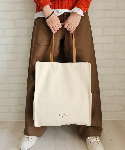 Ungrid(アングリッド)の「【Ungrid/アングリッド】ウォッシュド コットンキャンバス ラージトートバッグ(トートバッグ・レディース・アイボリー/カーキ/ベージュ系その他/グレー/ブラック・FREE)」の21枚目の写真