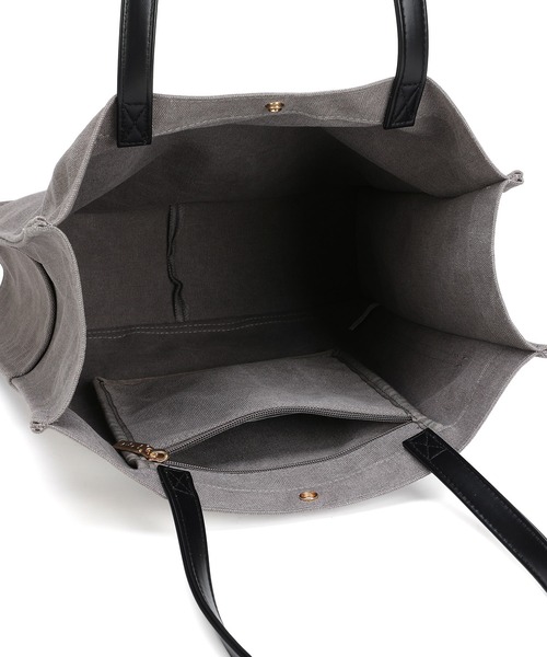 Ungrid(アングリッド)の「【Ungrid/アングリッド】ウォッシュド コットンキャンバス ラージトートバッグ(トートバッグ・レディース・アイボリー/カーキ/ベージュ系その他/グレー/ブラック・FREE)」の15枚目の写真