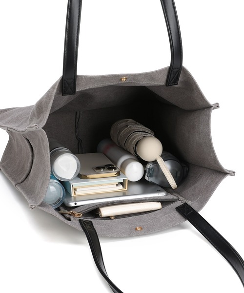 Ungrid(アングリッド)の「【Ungrid/アングリッド】ウォッシュド コットンキャンバス ラージトートバッグ(トートバッグ・レディース・アイボリー/カーキ/ベージュ系その他/グレー/ブラック・FREE)」の16枚目の写真