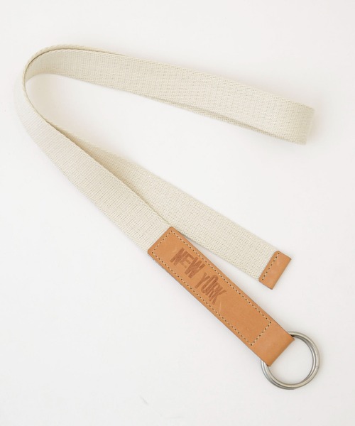 NANO universe（ナノユニバース）の「TAMANIWA/別注 NY logo BELT（ベルト・メンズ・ホワイト/ネイビー/ブラック・FREE）」の2枚目の写真