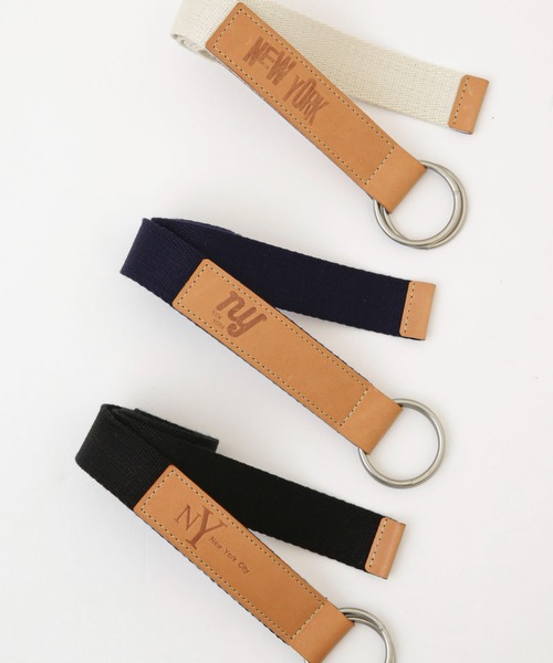 NANO universe（ナノユニバース）の「TAMANIWA/別注 NY logo BELT（ベルト・メンズ・ホワイト/ネイビー/ブラック・FREE）」の8枚目の写真
