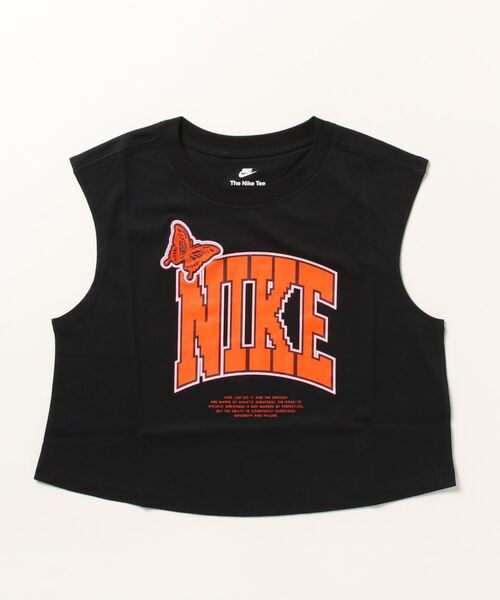 NIKE（ナイキ）の「NIKE/ナイキ タンクトップ ブランドロゴ クロップド丈 FD2574-010/FD2574-100/FD2574-410（タンクトップ・レディース・ホワイト/ブラック/ネイビー・M/L/XL）」の8枚目の写真