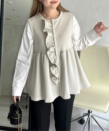 prose verse | パールボタンフリルペプラムジレ(ベスト)