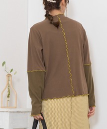 POU DOU DOU | バイカラーアーム テレコトップス(Tシャツ/カットソー)