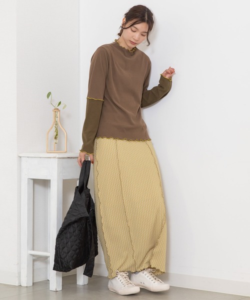 POU DOU DOU（プードゥドゥ）の「バイカラーアーム テレコトップス（Tシャツ/カットソー・レディース・ピンク/アイボリー/ブラウン/ブラック・3）」の16枚目の写真