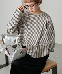 【forksy.】ボーダーレイヤードロンT