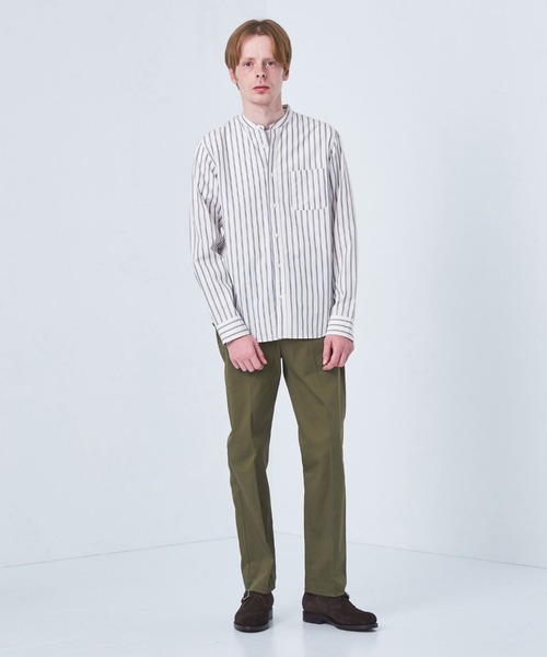 green label relaxing（グリーンレーベルリラクシング）の「【ZOZO限定】ストライプ バンドカラー シャツ（シャツ/ブラウス・メンズ・ベージュ/ホワイト・S-Short/S-Regular/S-Long/M-Short/M-Regular/M-Long/L-Short/L-Regular/L-Long/XL-Short/XL-Regular/XL-Long）」の21枚目の写真