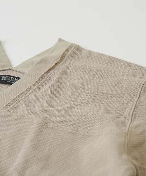 CUBE SUGAR（キューブシュガー）の「鹿の子裏毛スウェットＶネックプルオーバー（スウェット・レディース・スミクロ/ナチュラル/イエロー・M）」の19枚目の写真