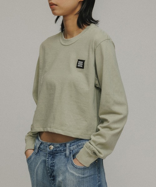 M TO R（ムウトアール）の「［TOPS］M TO R ORIGINAL LOGOPATCH L/S TEE（Tシャツ/カットソー・レディース・ホワイト/チャコールグレー/カーキ/ライトグレー/ラベンダー・S/L）」の3枚目の写真