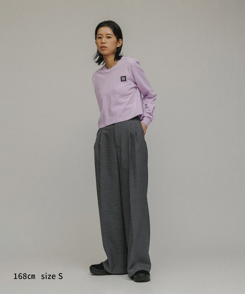 M TO R（ムウトアール）の「［TOPS］M TO R ORIGINAL LOGOPATCH L/S TEE（Tシャツ/カットソー・レディース・ホワイト/チャコールグレー/カーキ/ライトグレー/ラベンダー・S/L）」の11枚目の写真