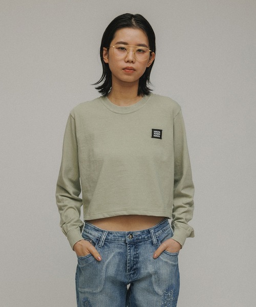 M TO R（ムウトアール）の「［TOPS］M TO R ORIGINAL LOGOPATCH L/S TEE（Tシャツ/カットソー・レディース・ホワイト/チャコールグレー/カーキ/ライトグレー/ラベンダー・S/L）」の13枚目の写真