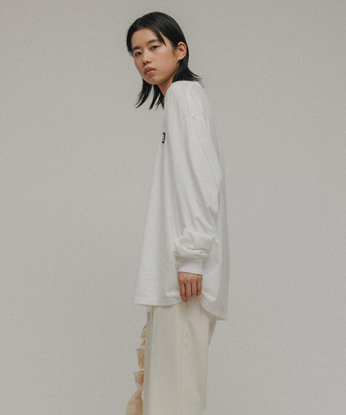 M TO R（ムウトアール）の「［TOPS］M TO R ORIGINAL LOGOPATCH L/S TEE（Tシャツ/カットソー・レディース・ホワイト/チャコールグレー/カーキ/ライトグレー/ラベンダー・S/L）」の15枚目の写真