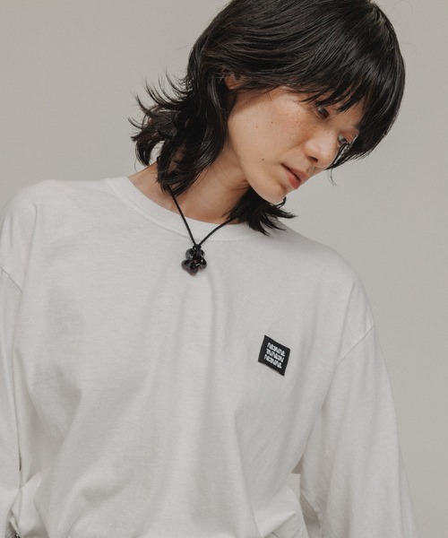 M TO R（ムウトアール）の「［TOPS］M TO R ORIGINAL LOGOPATCH L/S TEE（Tシャツ/カットソー・レディース・ホワイト/チャコールグレー/カーキ/ライトグレー/ラベンダー・S/L）」の16枚目の写真