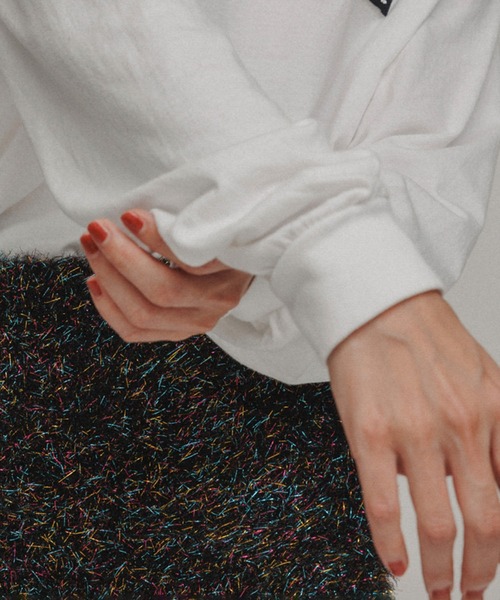 M TO R（ムウトアール）の「［TOPS］M TO R ORIGINAL LOGOPATCH L/S TEE（Tシャツ/カットソー・レディース・ホワイト/チャコールグレー/カーキ/ライトグレー/ラベンダー・S/L）」の17枚目の写真