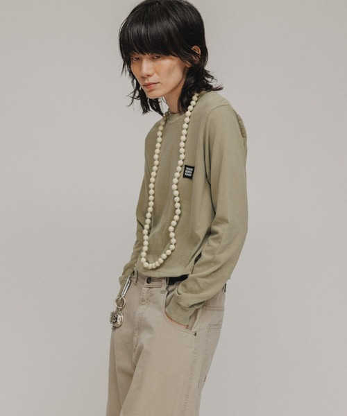 M TO R（ムウトアール）の「［TOPS］M TO R ORIGINAL LOGOPATCH L/S TEE（Tシャツ/カットソー・レディース・ホワイト/チャコールグレー/カーキ/ライトグレー/ラベンダー・S/L）」の18枚目の写真