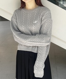 179/WG | 配色ステッチケーブル編みニットプルオーバー(ニット/セーター)