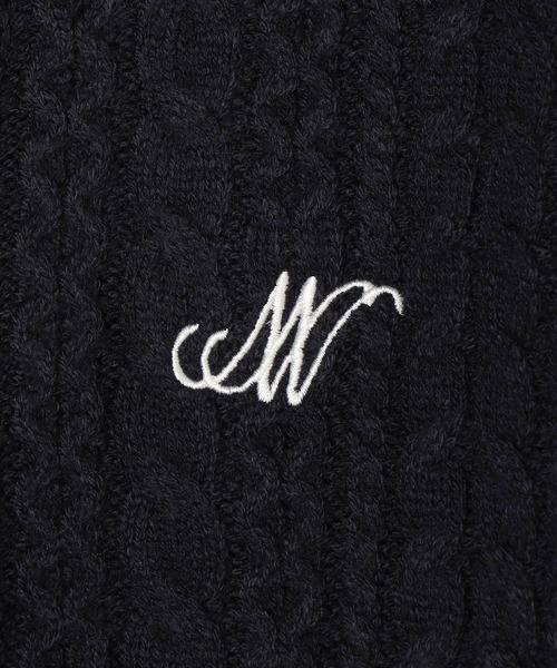 179/WG(イチナナキュウダブルジー)の「配色ステッチケーブル編みニットプルオーバー(ニット/セーター・レディース・サックスブルー/ネイビー/オフホワイト・FREE)」の11枚目の写真