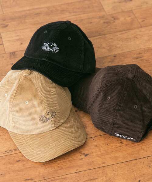 FRUIT OF THE LOOM（フルーツオブザルーム）の「『別注』FRUIT OF THE LOOM×DOORS　刺繍コーデュロイキャップ（キャップ・メンズ・ブラック/ダークブラウン/ベージュ・-）」の4枚目の写真